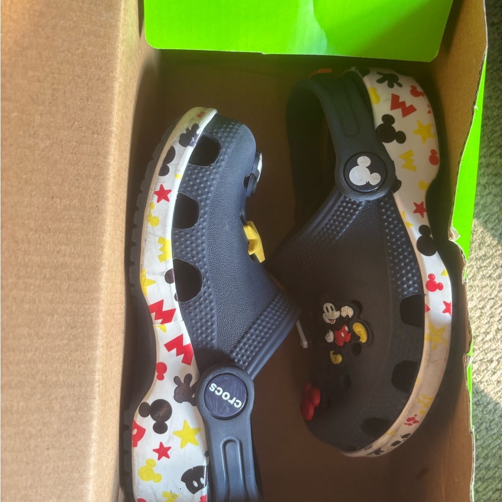 CROCS Kids' Black and Multicolor Mickey Mouse Sandals